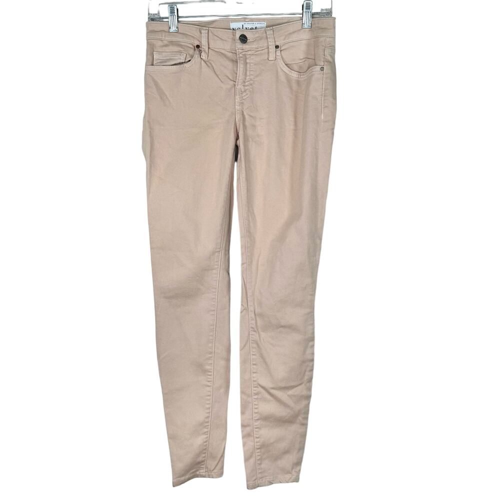 Velvet by Graham & Spencer Pink Toni Stretch Skinny Jeans 27